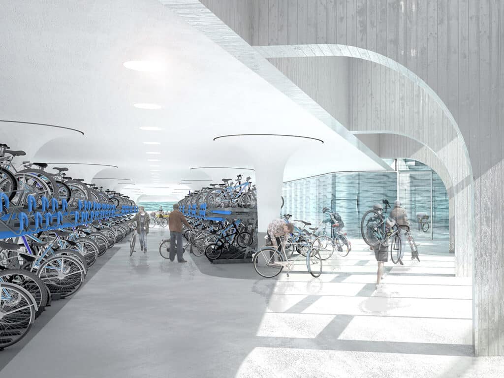 Oxideren golf maat Ondergrondse fietsenstalling De Entree in Amsterdam