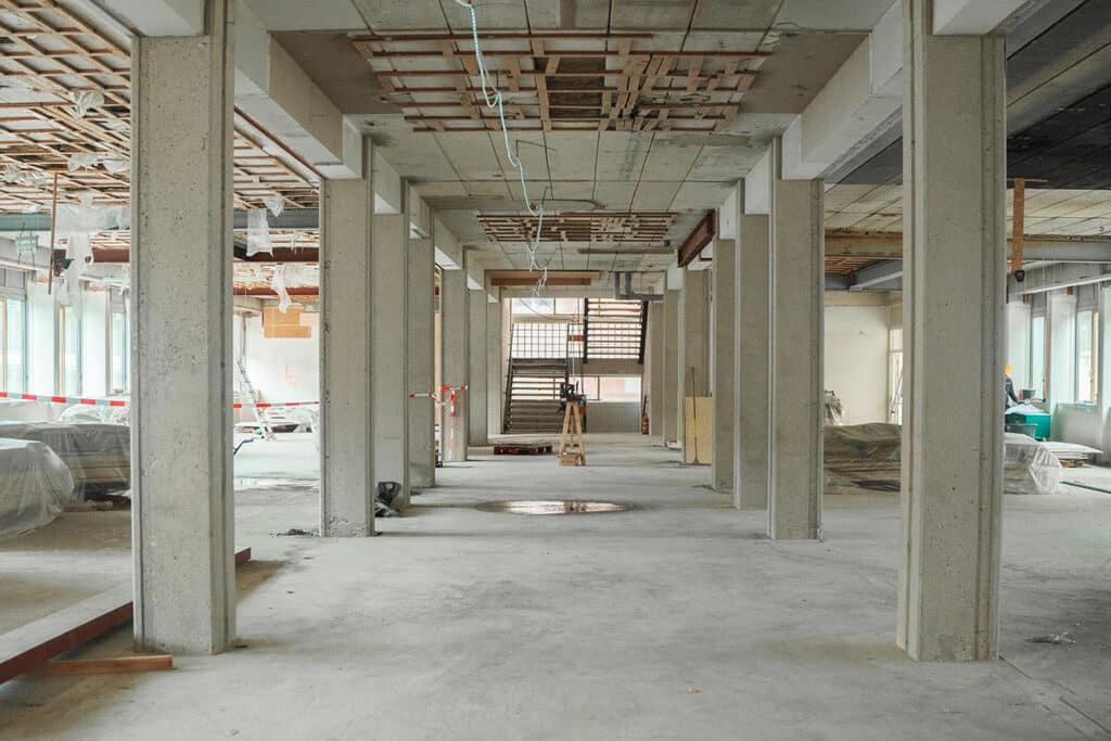 A stepping stone to the new building