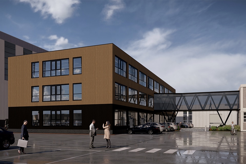 Losmaakbaar houten kantoorpand voor scheepsbouwer 1